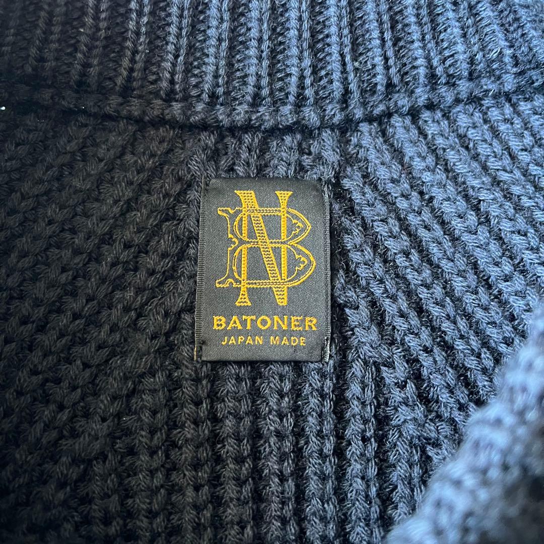美品 BATONER 23aw SIGNATURE CREW NECK 紺 2