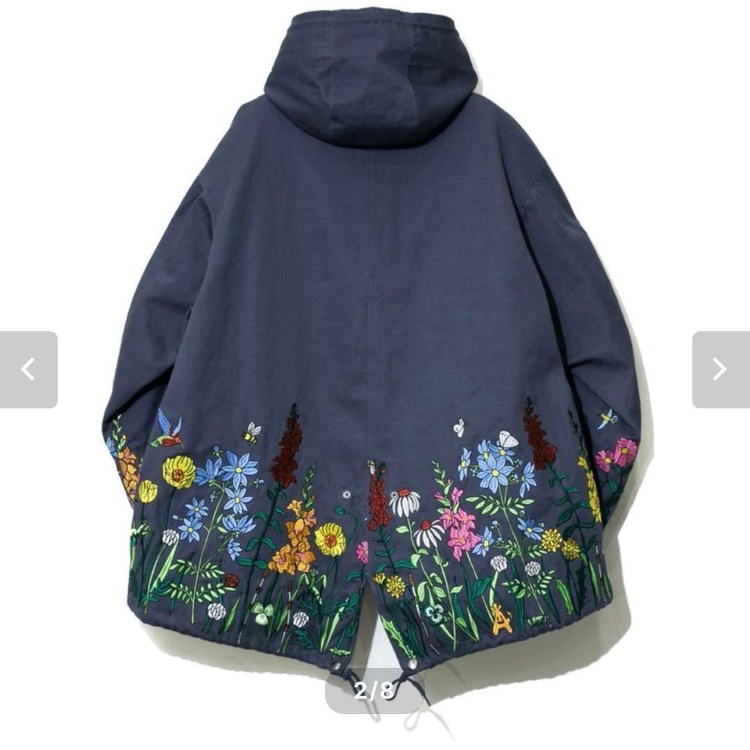 ゴースローキャラバン 植物 昆虫 刺繍 モッズコート