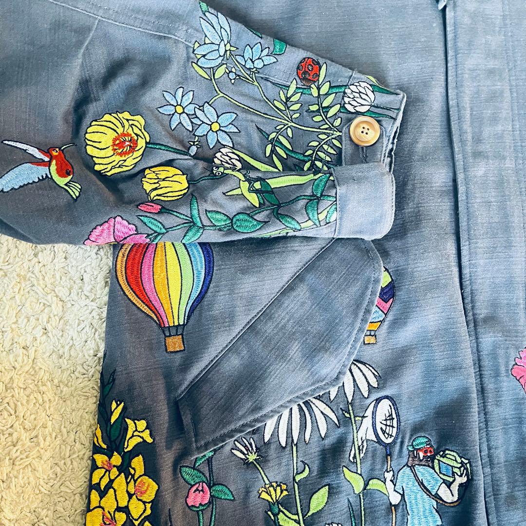 ゴースローキャラバン 植物 昆虫 刺繍 モッズコート