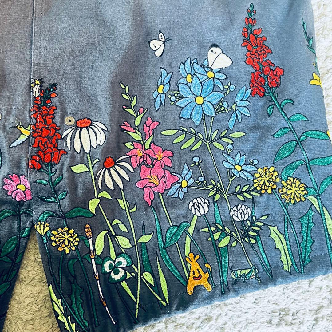 ゴースローキャラバン 植物 昆虫 刺繍 モッズコート