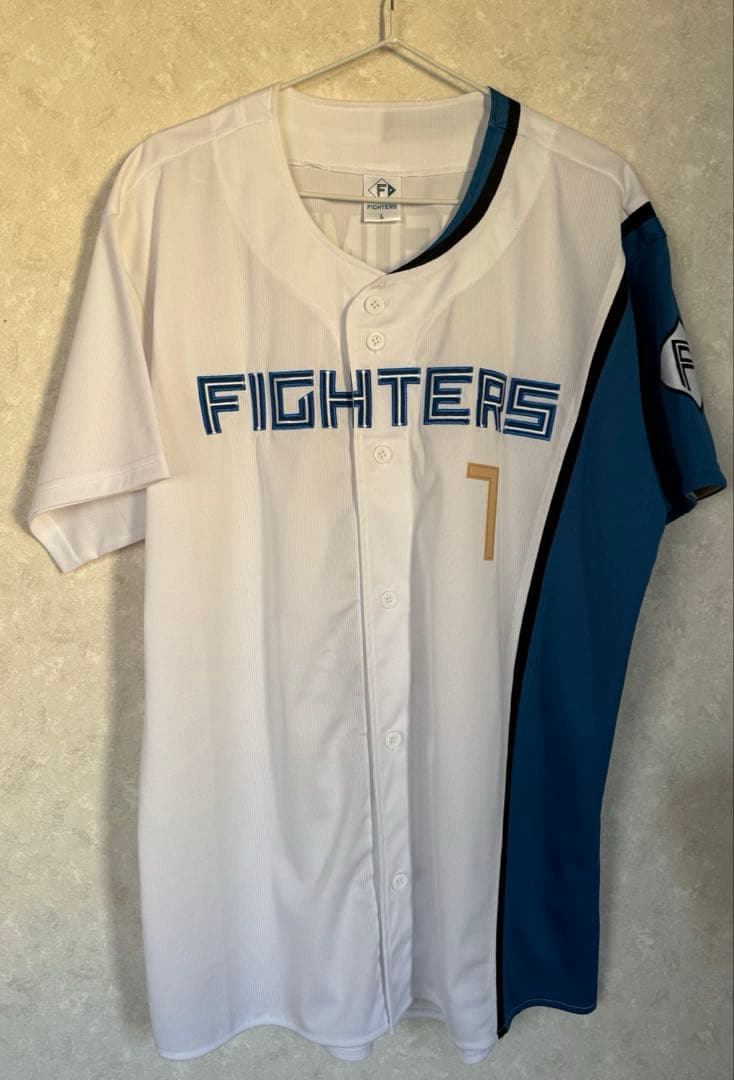 直筆サイン入り　ファイターズ　松本 剛 ♯7 ホームユニフォーム Lサイズ