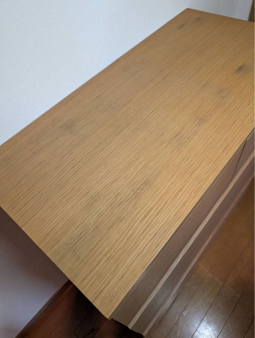 ■送料込■無印 MUJI 木製チェスト オーク材 4段ワイド 衣類収納 たんす棚