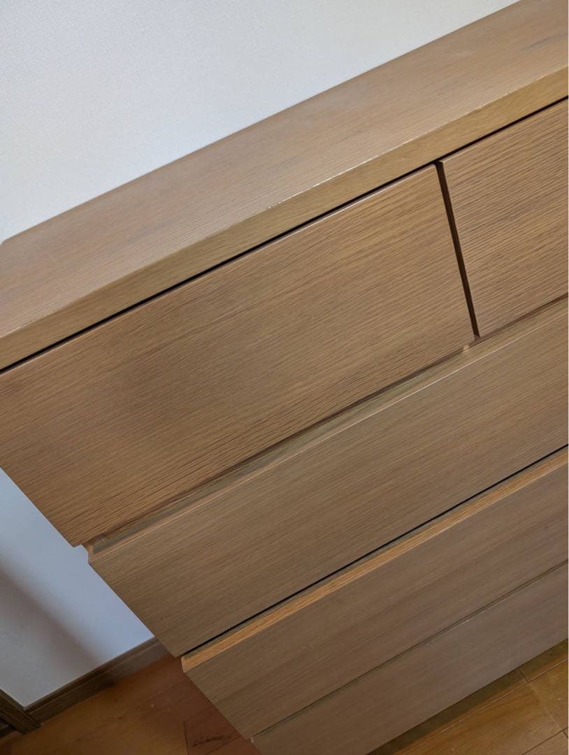 ■送料込■無印 MUJI 木製チェスト オーク材 4段ワイド 衣類収納 たんす棚