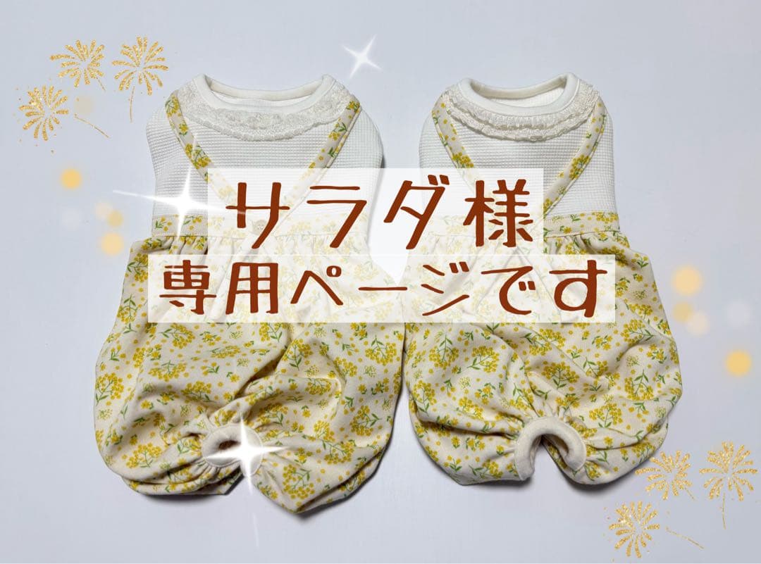 サラダページです　ダックスフンド　犬服　わんこ服　ロンパース　ミモザ　春