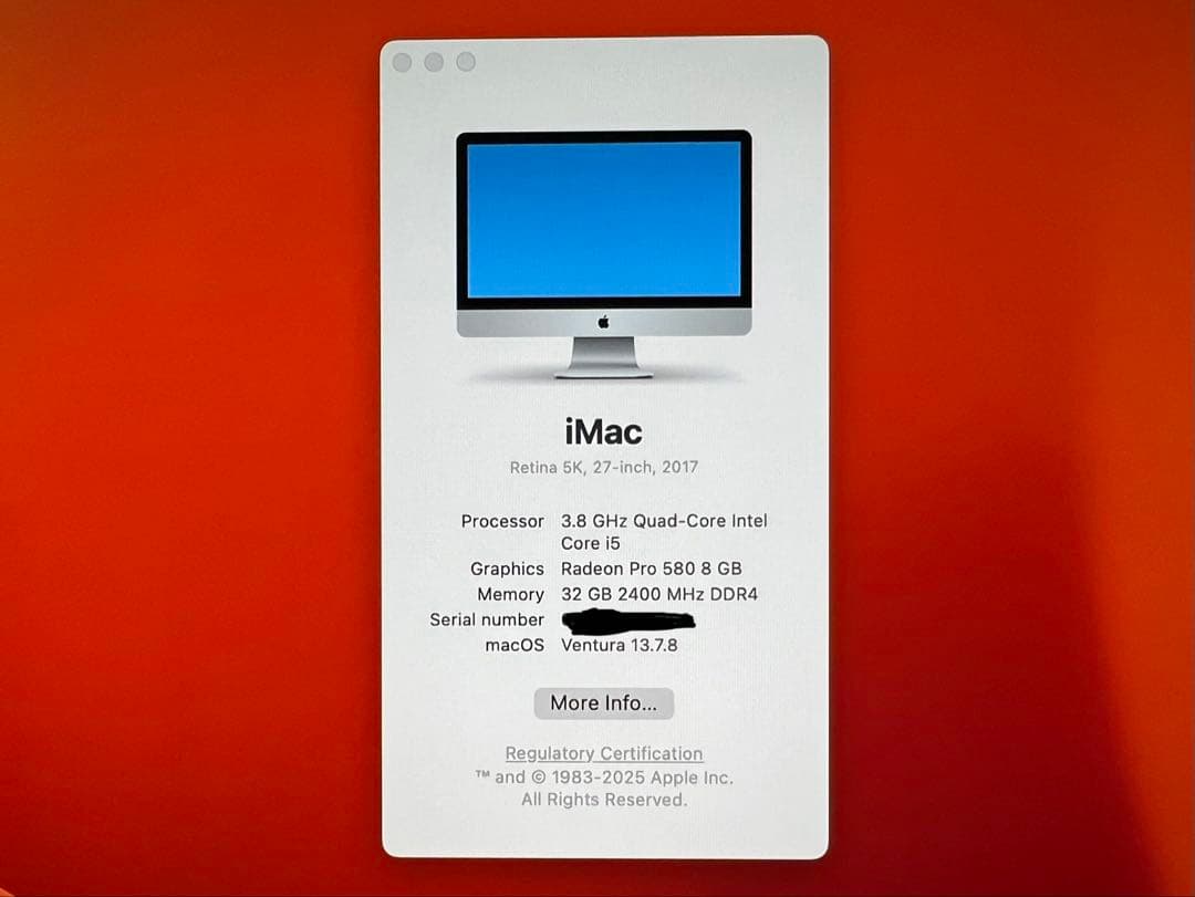 iMac Retina 5K 27インチ 2017 i5 32G 512G