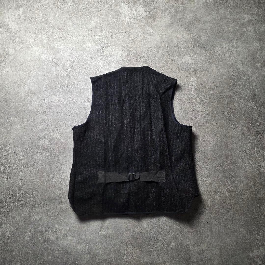 80sUSA製WOOLRICHウールリッチウールフルジップベストブラック黒短丈