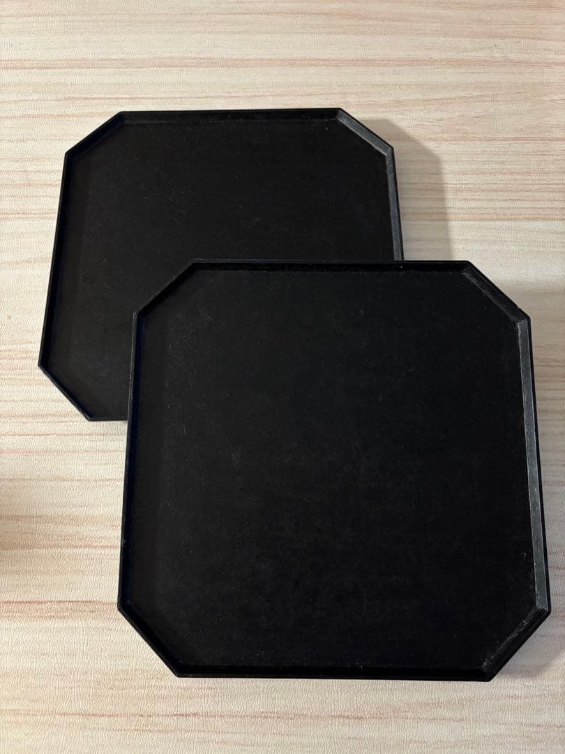 美品！レア！蝶野秀紀さん 和紙貼八角盆 正方形 黒一枚