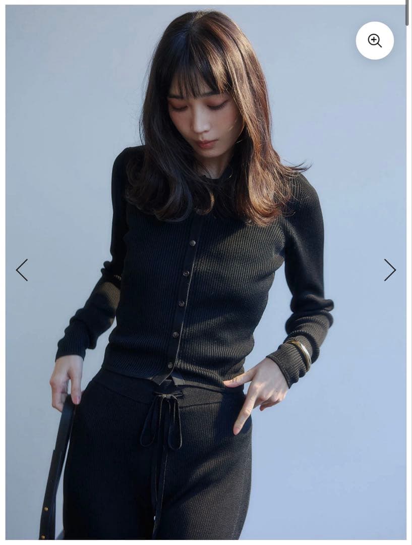 アニュアンス　リュクスビスコースリブニットカーディガン