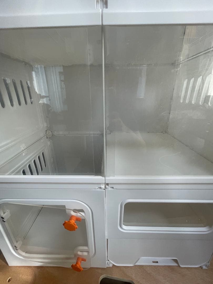 多段式キャットケージ 透明スライド扉