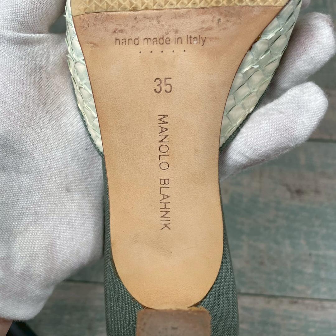 超美品 MANOLO BLAHNIK パイソンレザー パンプス 35