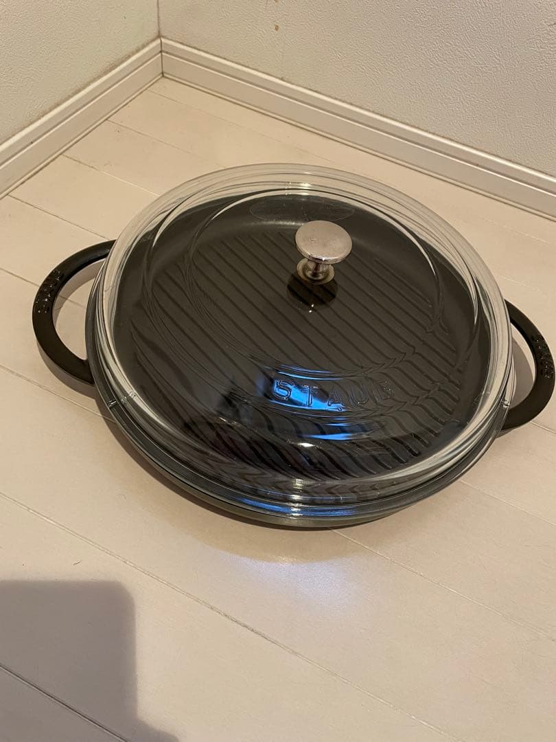 ストウブ　グリルパン30cm ガラス蓋付き