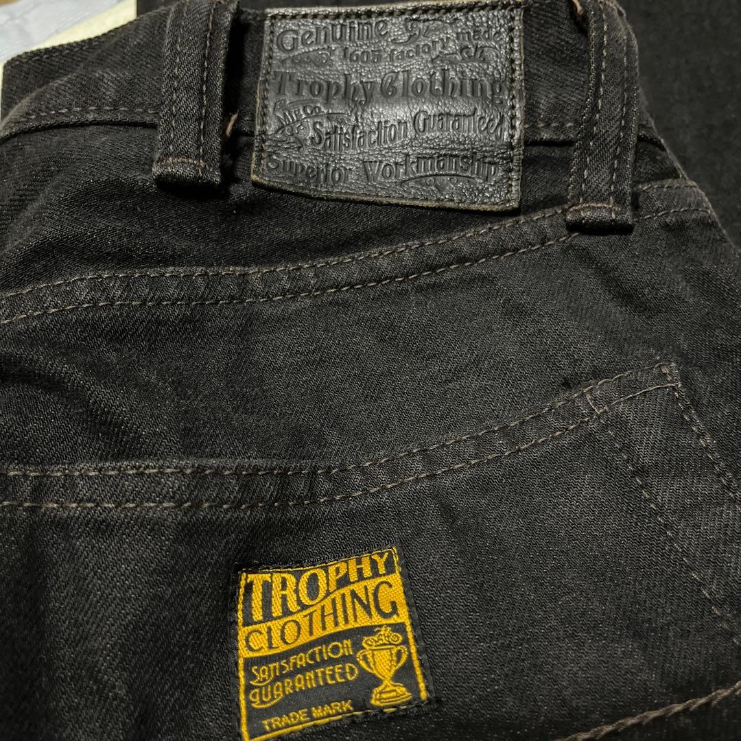 トロフィークロージングブラックダブルニーデニムＷ32
