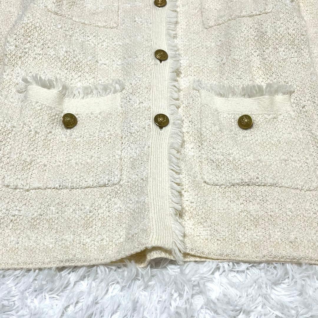 【定価3.5万✨】Whim Gazette モヘヤ混　ツイードジャケット　金釦