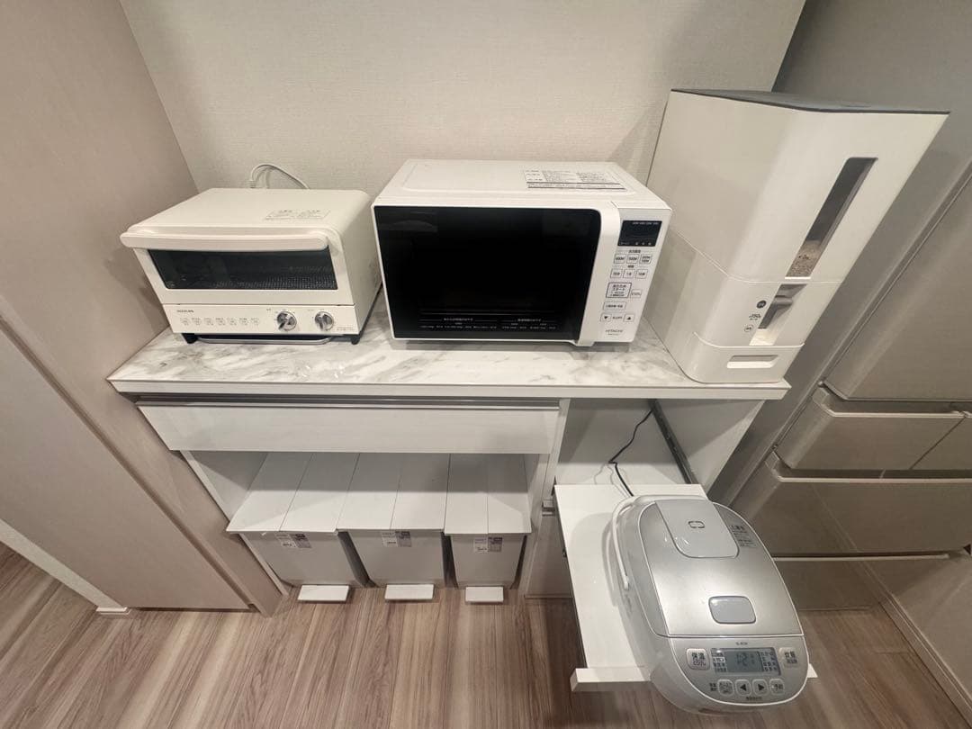 ニトリ キッチンボード　食器棚 リガーレ120センチ　大理石調