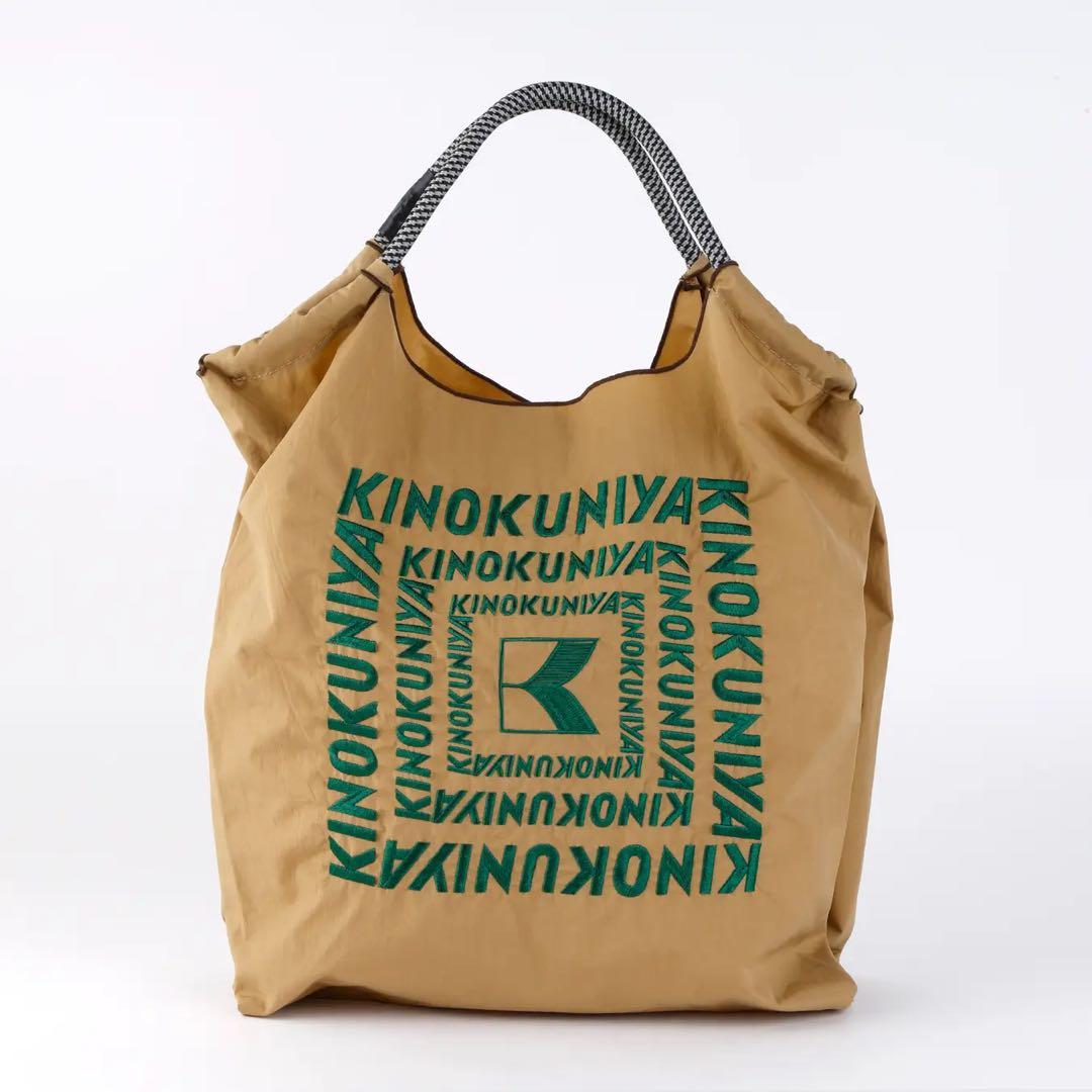 KINOKUNIYA エコバッグ ベージュ　ボールアンドチェーン