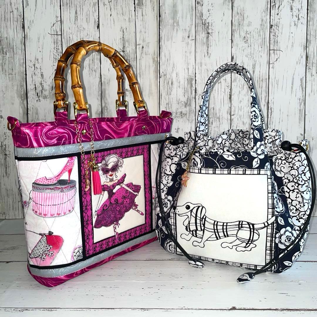 ♡ケメコ♡ロラライハリスNo.38.39バンブーバック小、ラウンド巾着