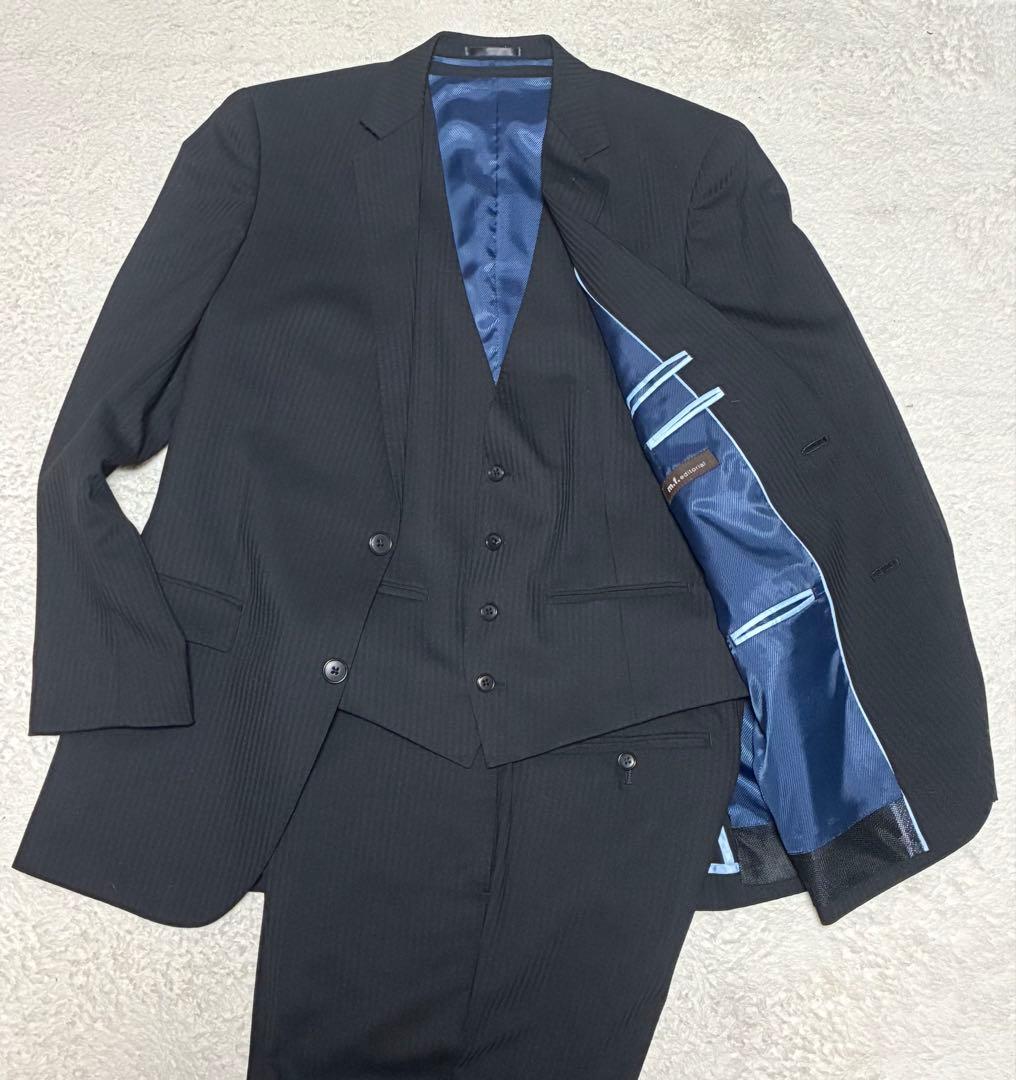【美品】m.f editorial ウォッシャブルスーツ 3ピース スーツAB6