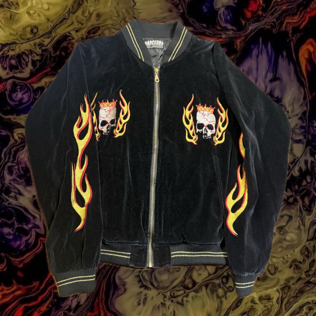 BARCEDOS スカル刺繍 スカジャン