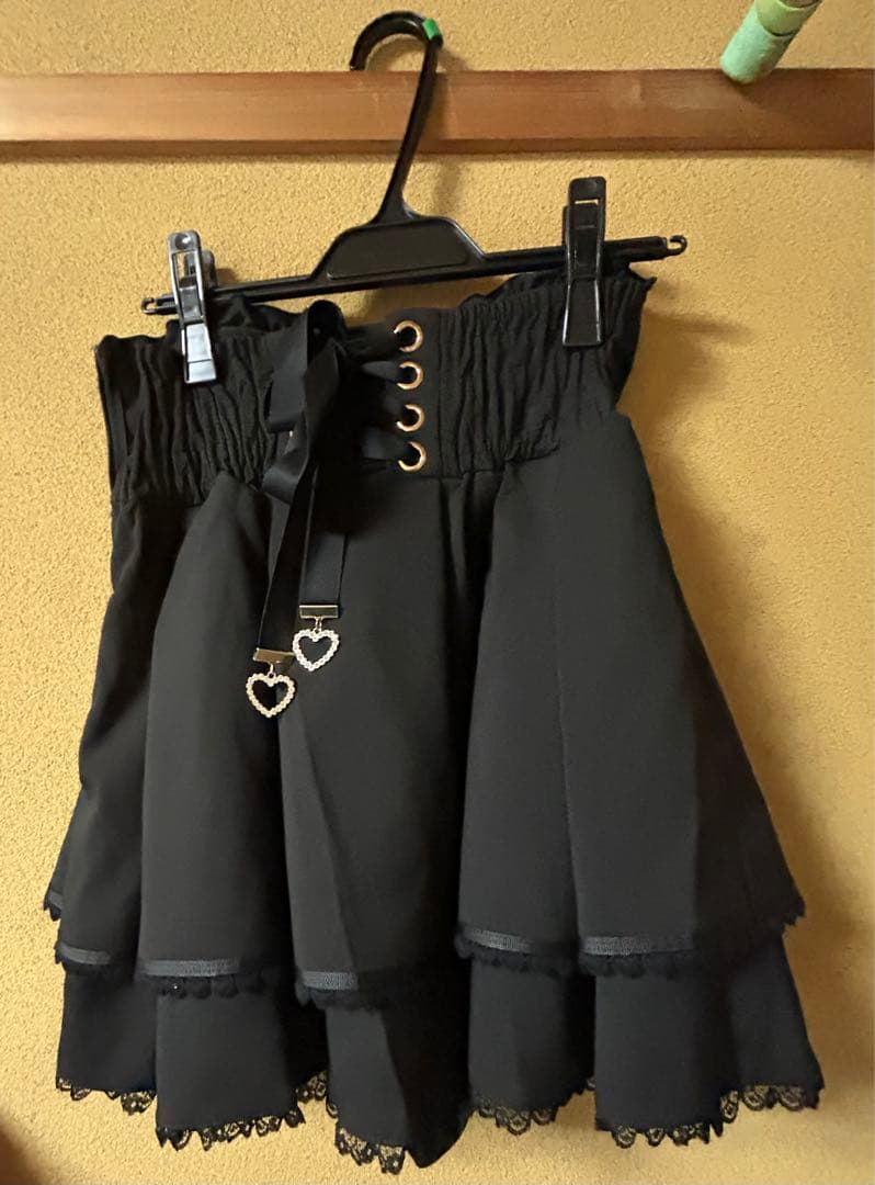 LIZLISA リズリサ スカパン 2連リボンベルトスカパン ブラック 黒