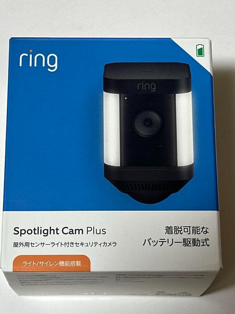 新品Ring Spotlight Cam Plus バッテリー駆動式ブラック黒