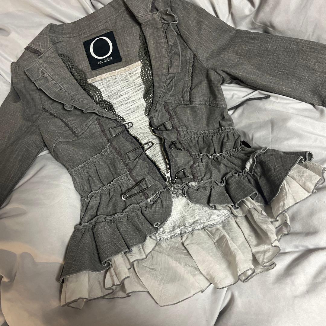 OZZ ONESTE グレー フリル ジャケット フェアリーグランジ y2k