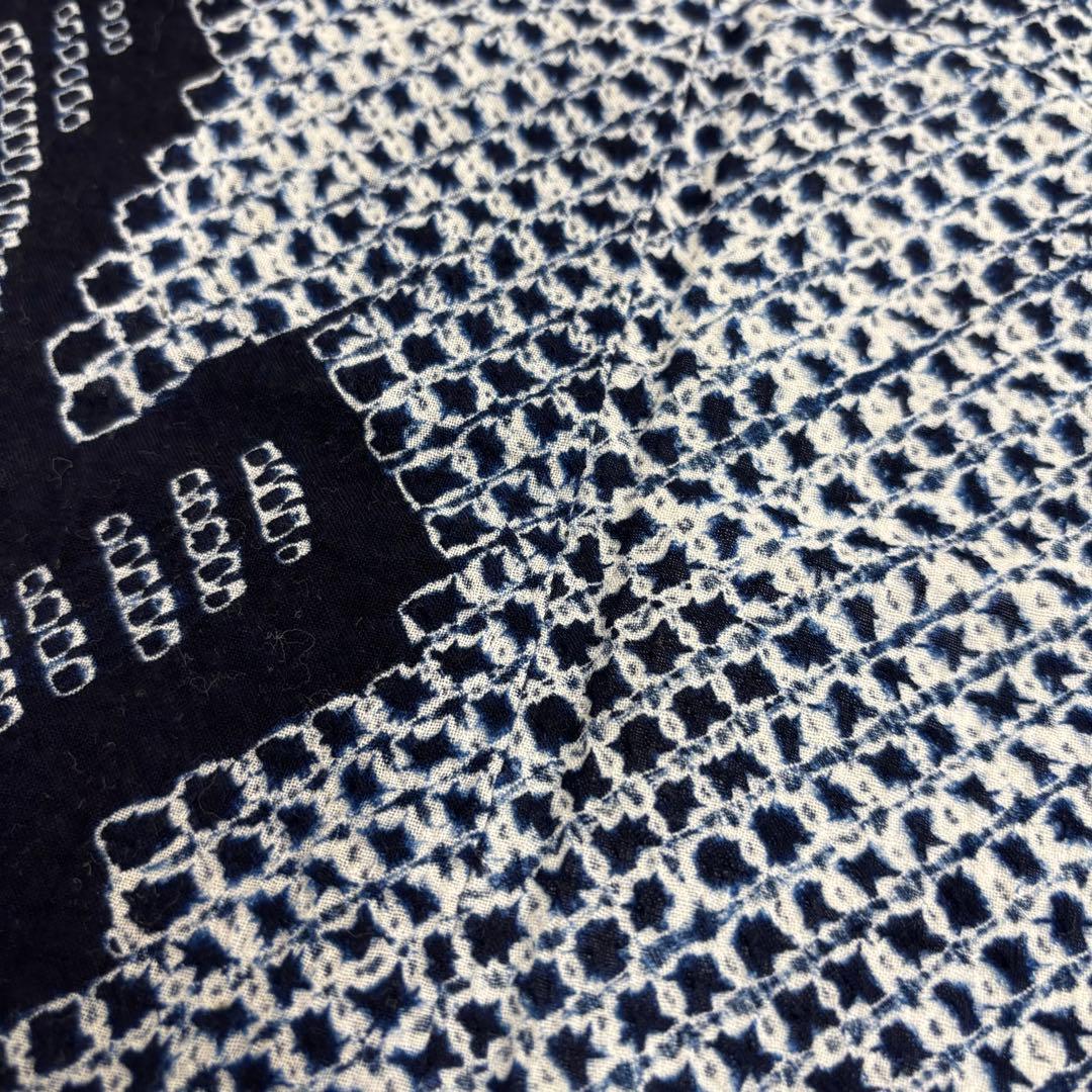 さき723様　AK-7472 鳴海有松絞り 浴衣 可愛い絞り染め 藍染 木綿