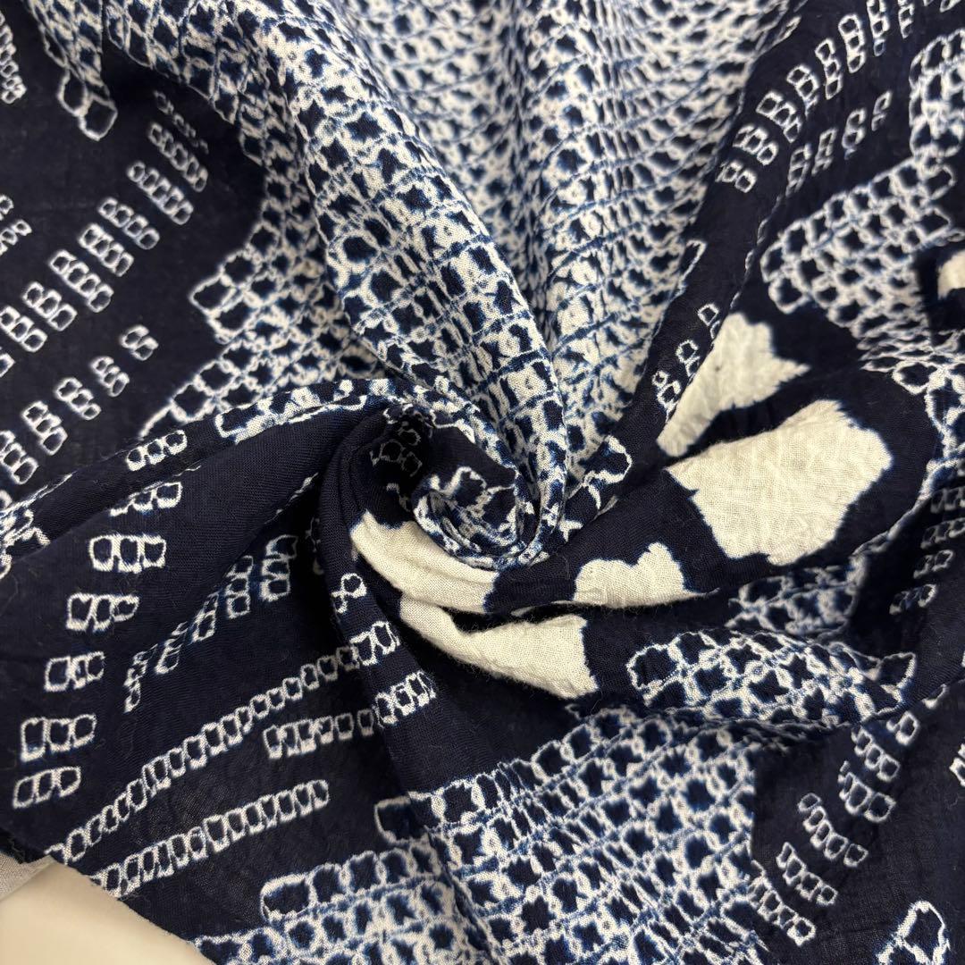 さき723様　AK-7472 鳴海有松絞り 浴衣 可愛い絞り染め 藍染 木綿