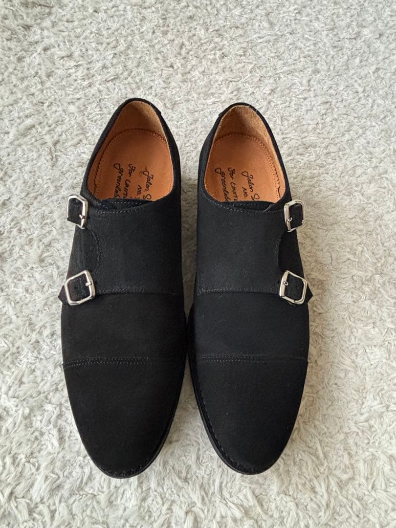 【新品】ジャランスリワヤ × グリーンレーベル　スエード　ダブルモンク　ブラック