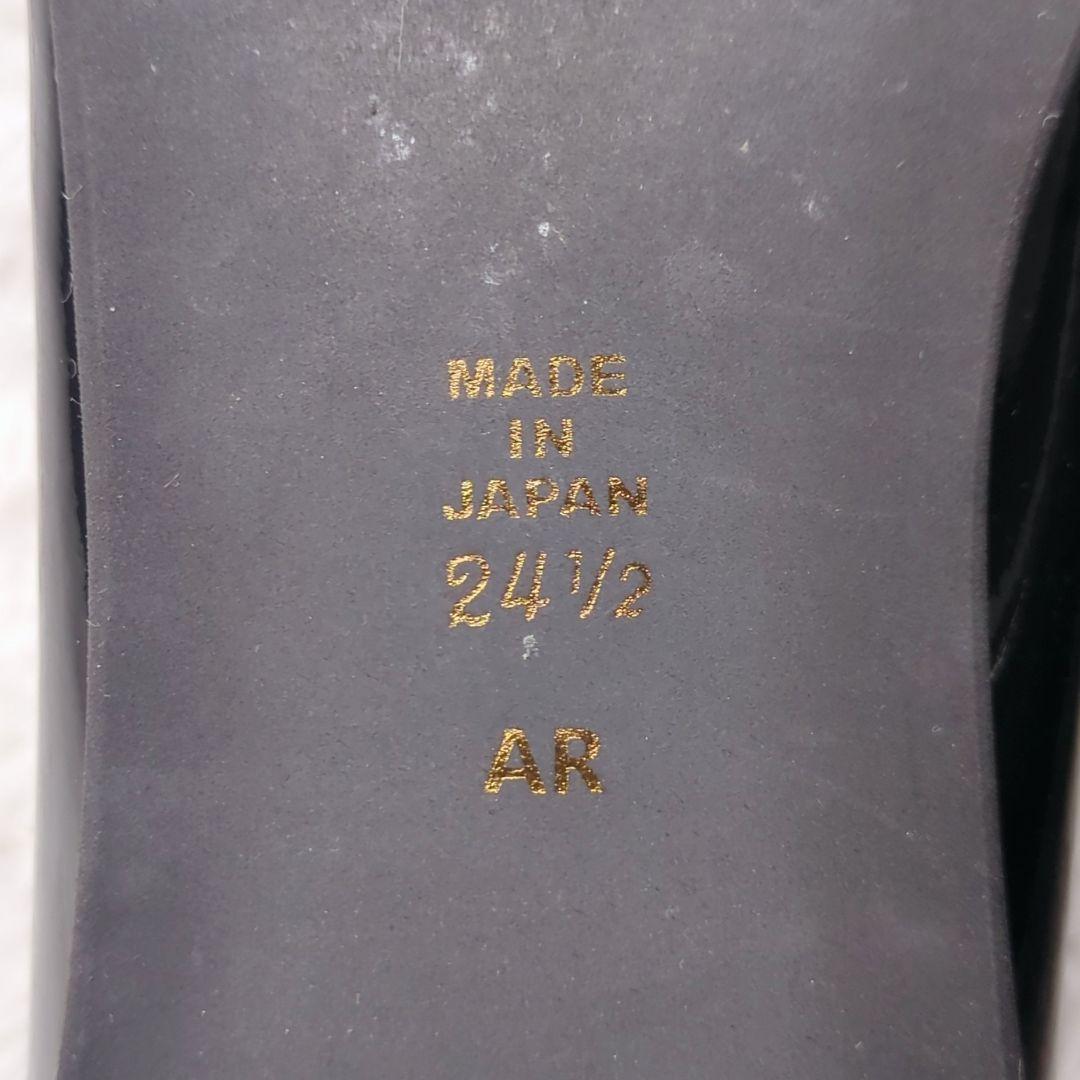 【美品】DIANA ダイアナ オペラシューズ エナメル ローファー 黒 リボン付