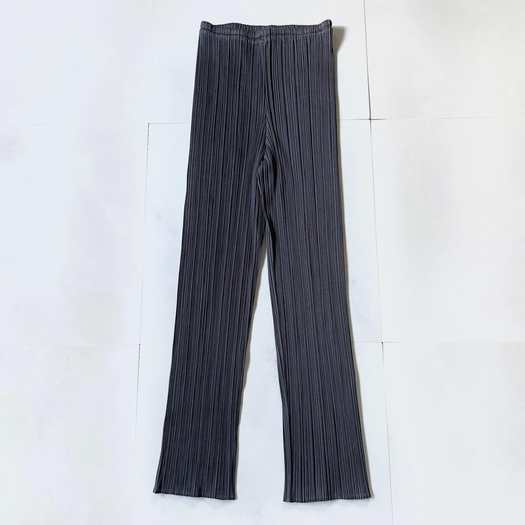 プリーツプリーズ イッセイミヤケ プリーツパンツ サイズ2 チャコールグレー