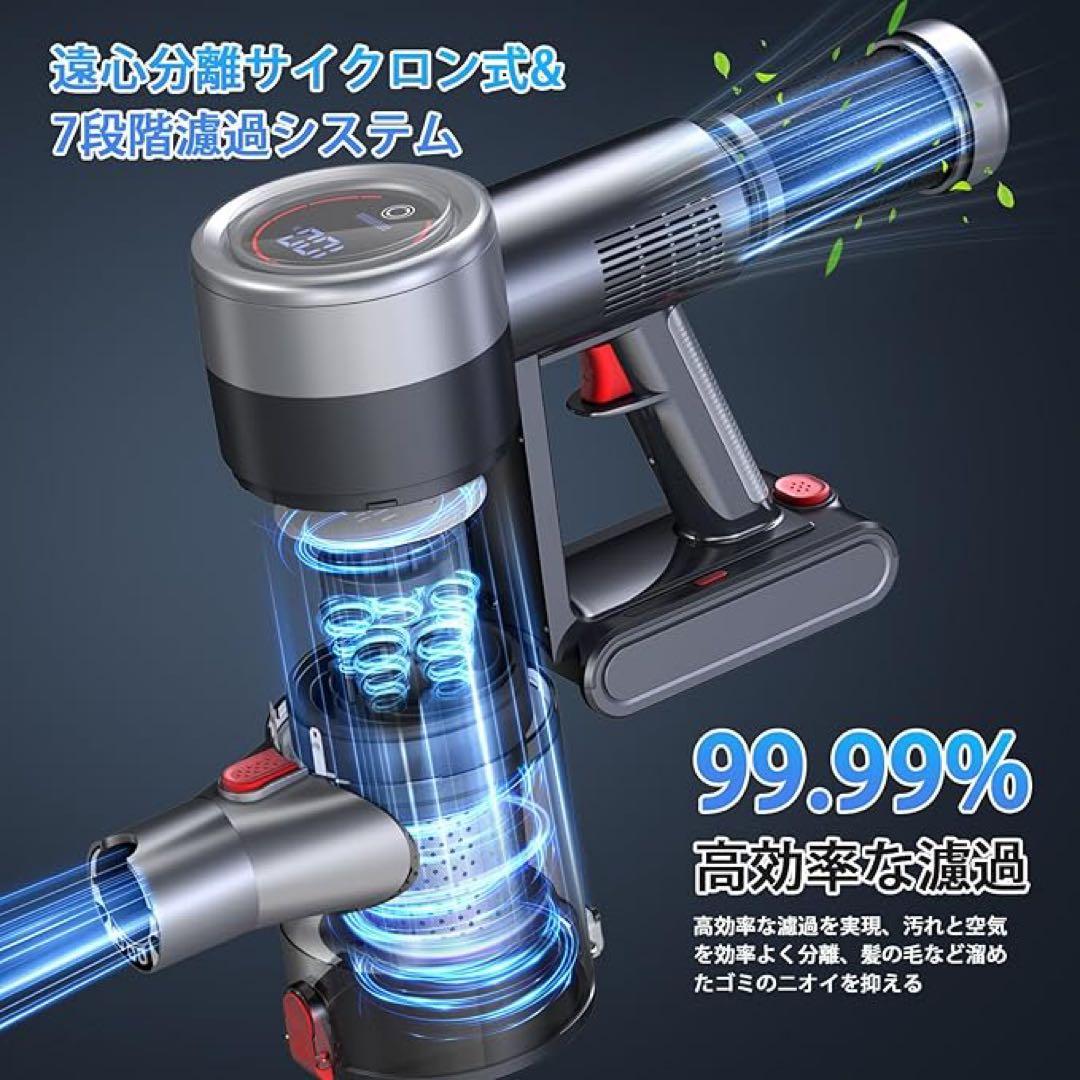 掃除機　コードレス　強力吸引　軽量設計　2WAY LEDライト