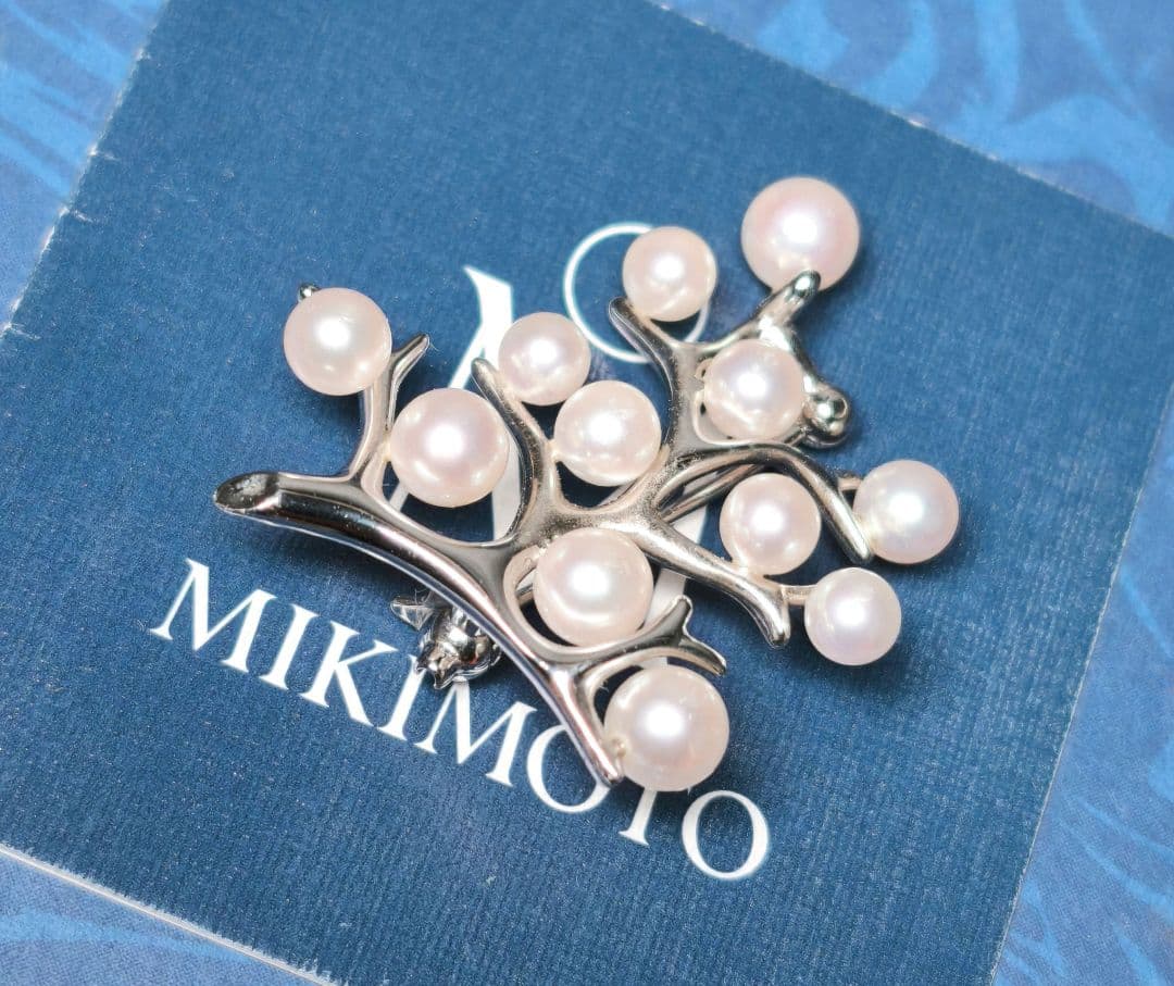 【美品 現行品】ミキモト ブローチ パール 幸福の木 フォーマル 皇室御用達