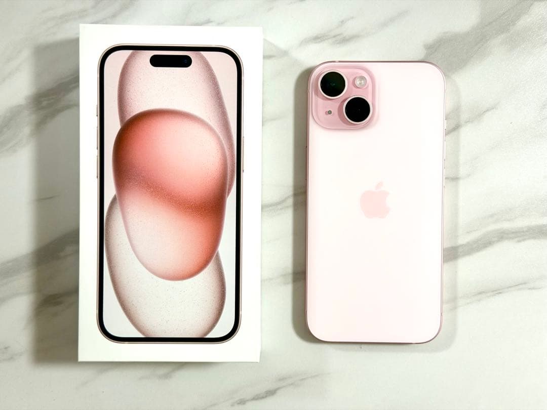 【美品】iPhone 15 Pink 128GB SIMフリー ケース付き