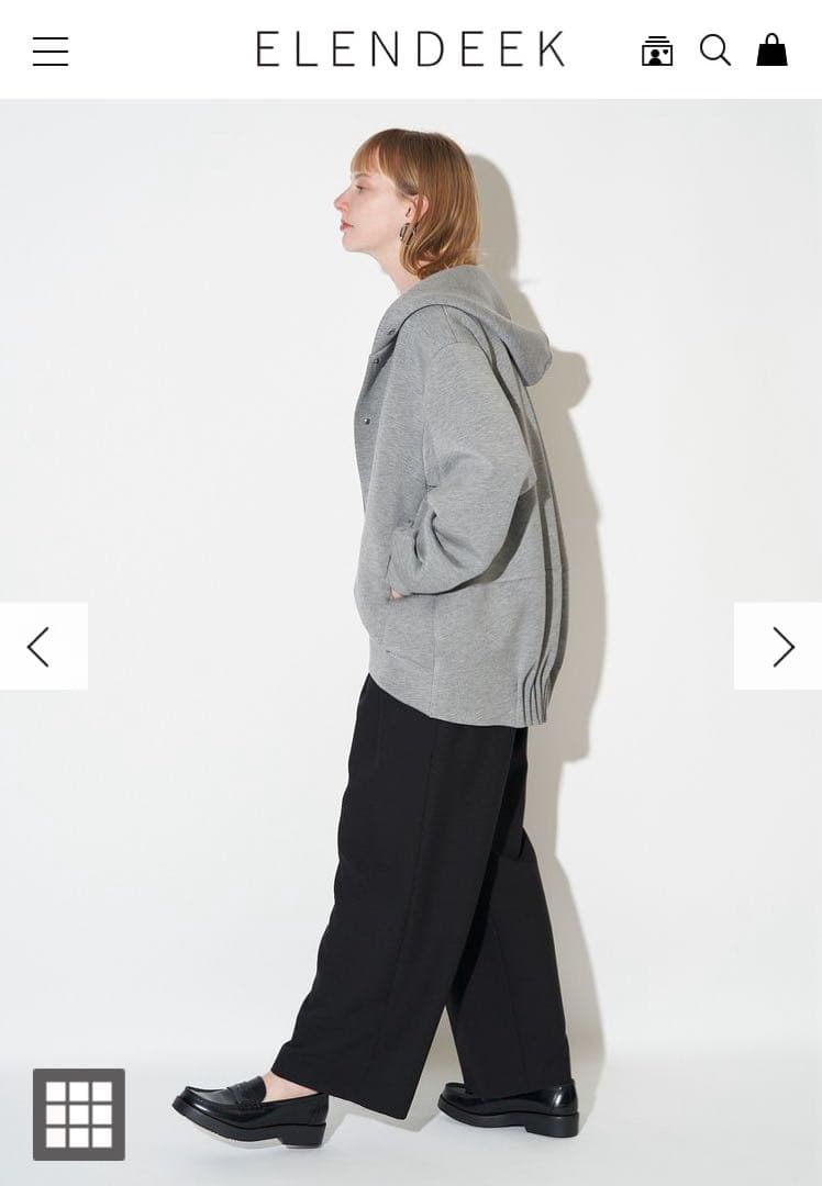 ELENDEEK ダークグレー フード付き スウェットパーカー