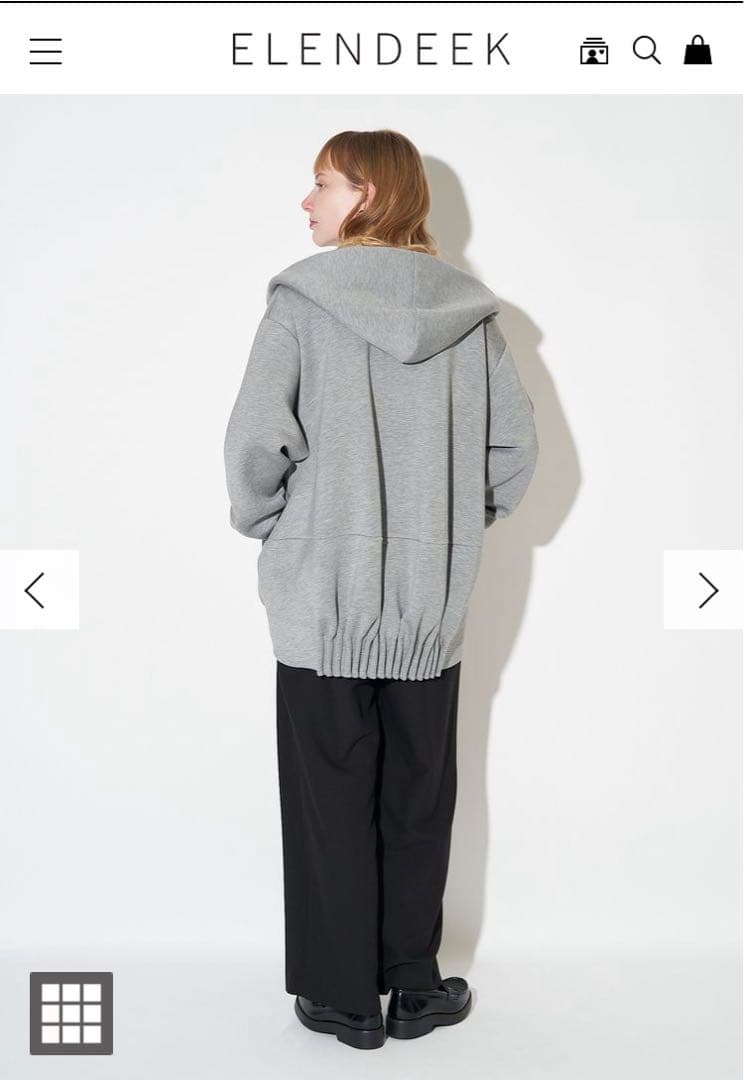 ELENDEEK ダークグレー フード付き スウェットパーカー