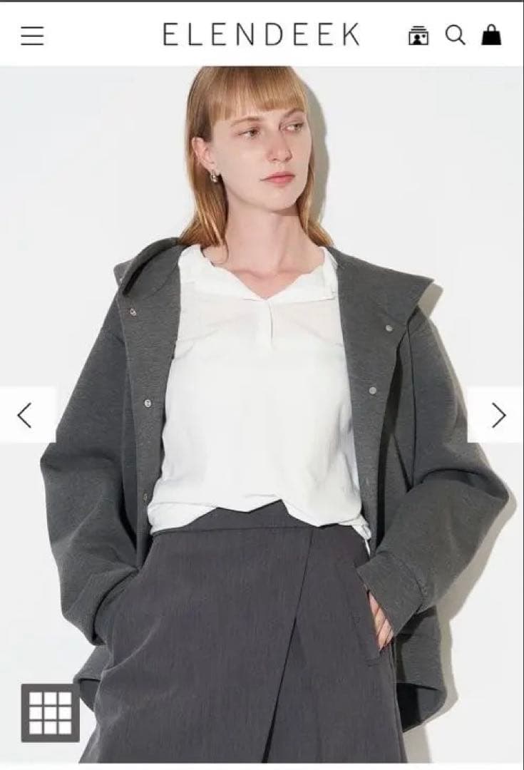 ELENDEEK ダークグレー フード付き スウェットパーカー