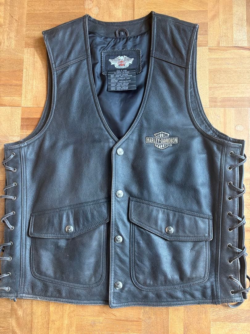 最終値下げしました！！ Harley-Davidson レザー ベスト 黒