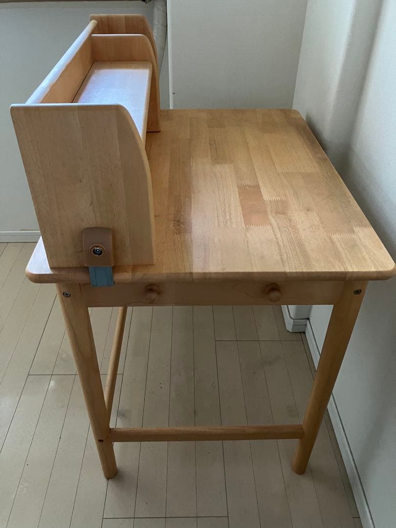 ナチュラルウッドデスク 上棚付き