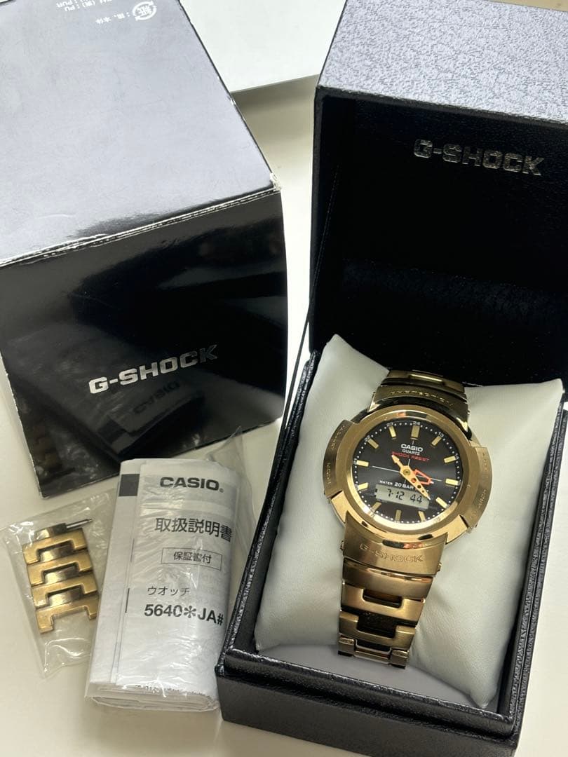 G-SHOCK/フルメタル/AWM-500/ゴールド/電波/ソーラー/時計/箱付