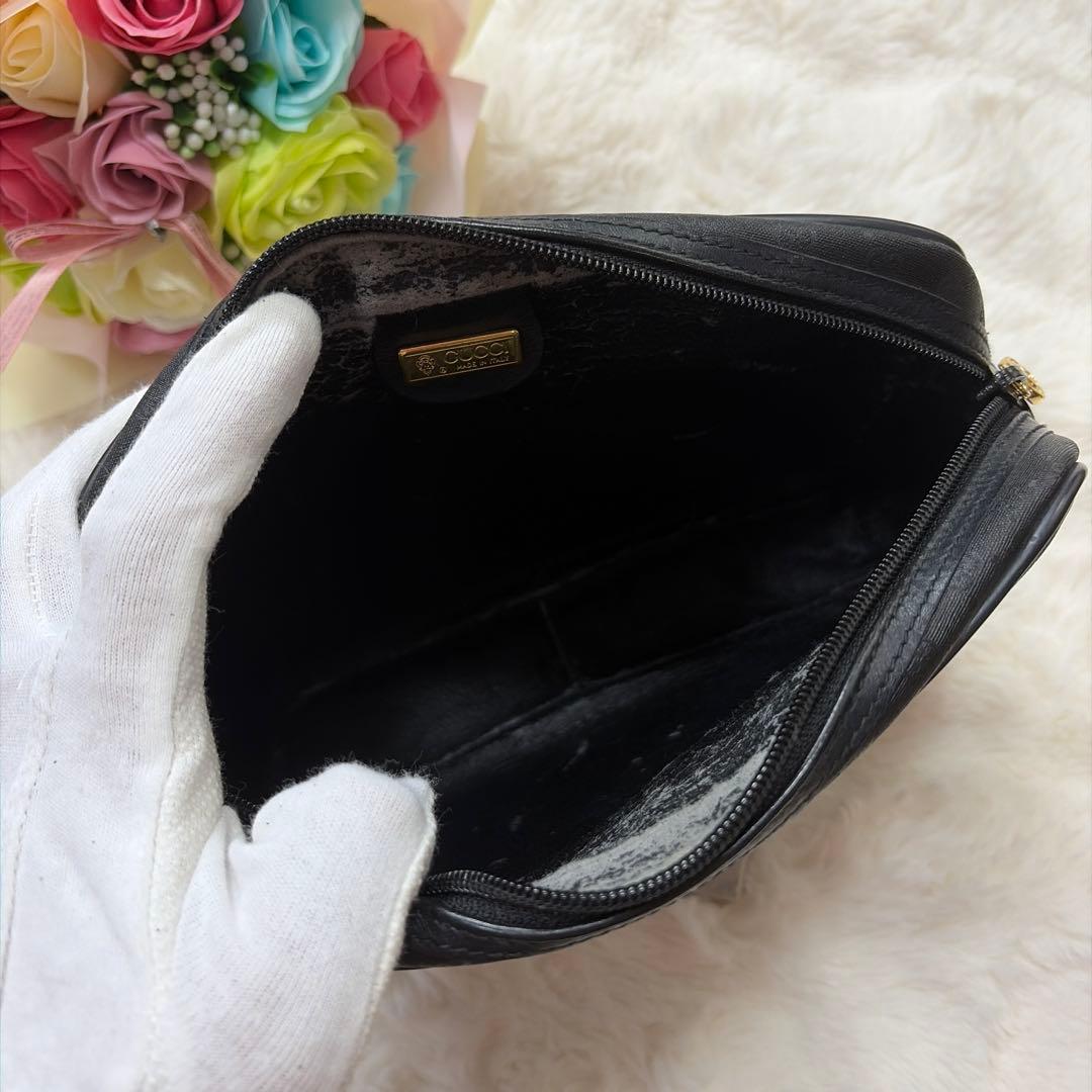 GUCCI グッチ GG柄 マイクロGG ブラック クラッチバック