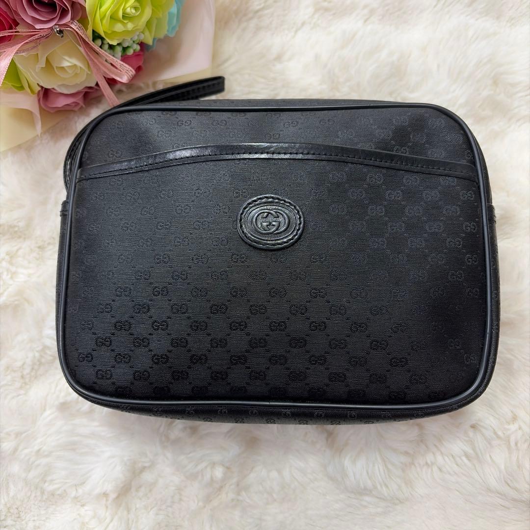 GUCCI グッチ GG柄 マイクロGG ブラック クラッチバック