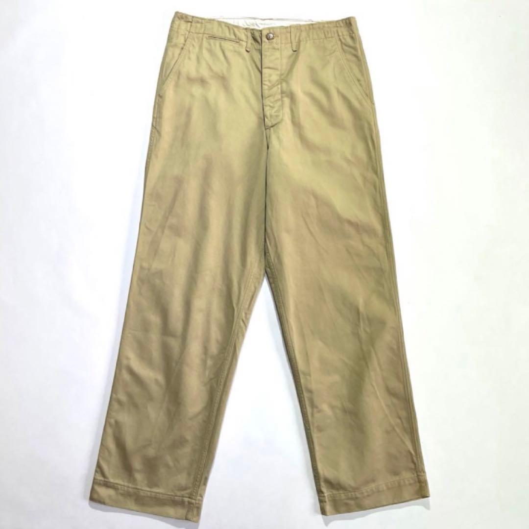 80s 90s USARMY チノパン W36L31 ベージュ M-41 両玉縁