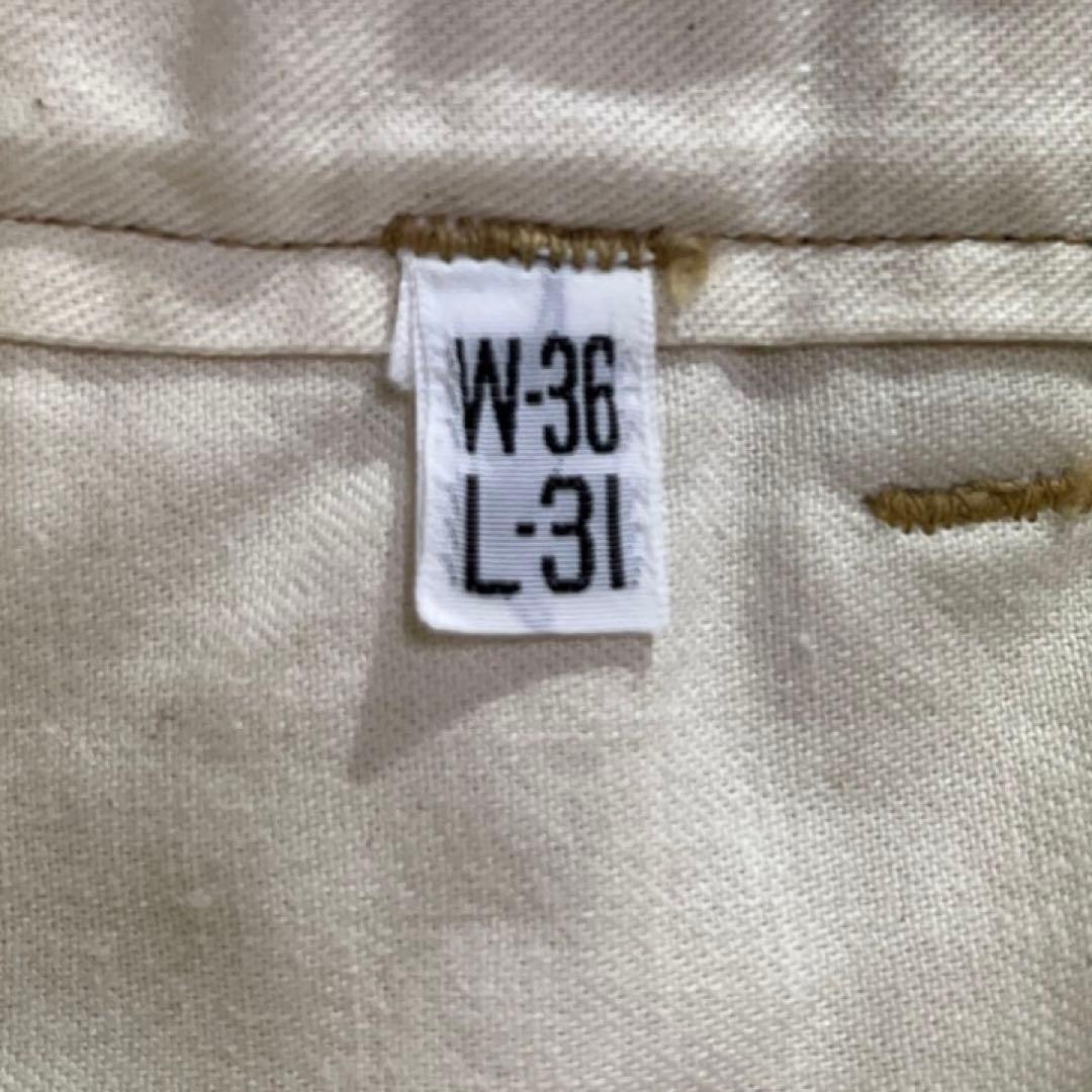 80s 90s USARMY チノパン W36L31 ベージュ M-41 両玉縁