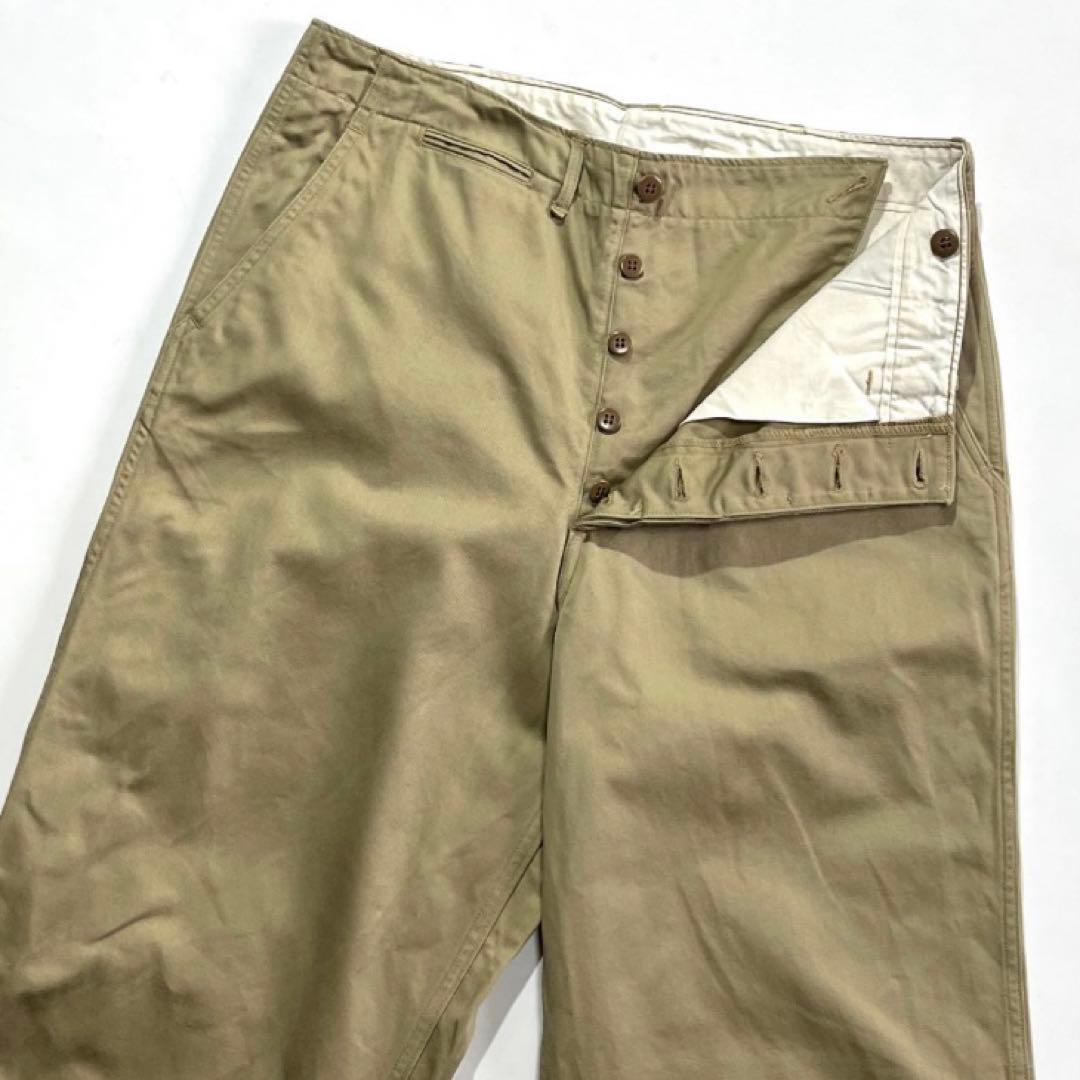 80s 90s USARMY チノパン W36L31 ベージュ M-41 両玉縁