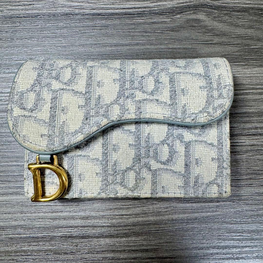 【最終値下げ】Dior Saddle Bloom カードホルダー名刺入れ グレー