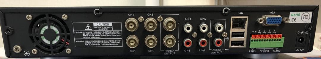 【訳あり品】 アナログ 防犯カメラ3台 DVR セット 新古品 1TB HDD付