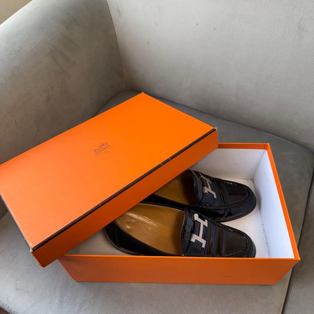 エルメス コンスタンス ローファー パンプス 22 Hロゴ ブラック