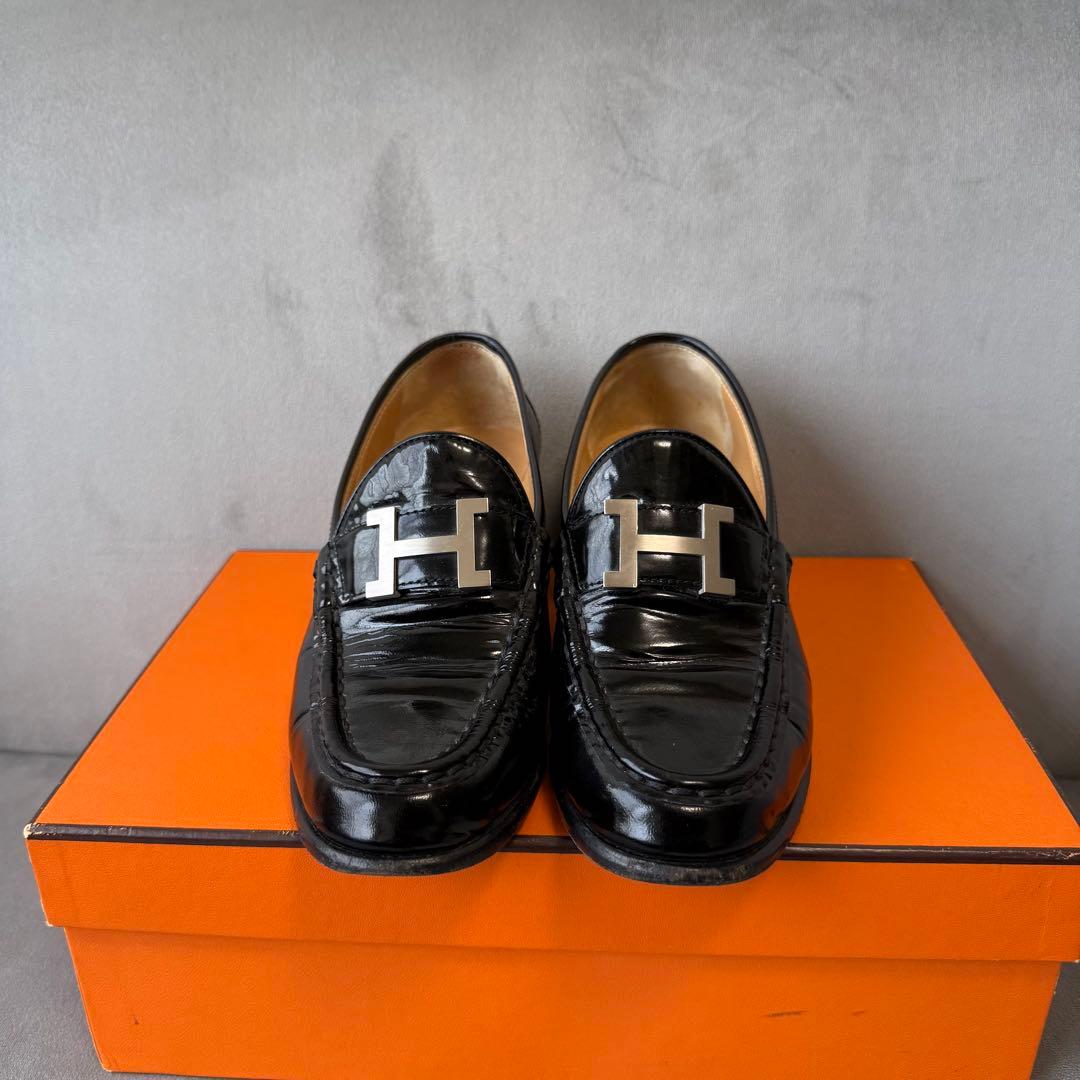 エルメス コンスタンス ローファー パンプス 22 Hロゴ ブラック