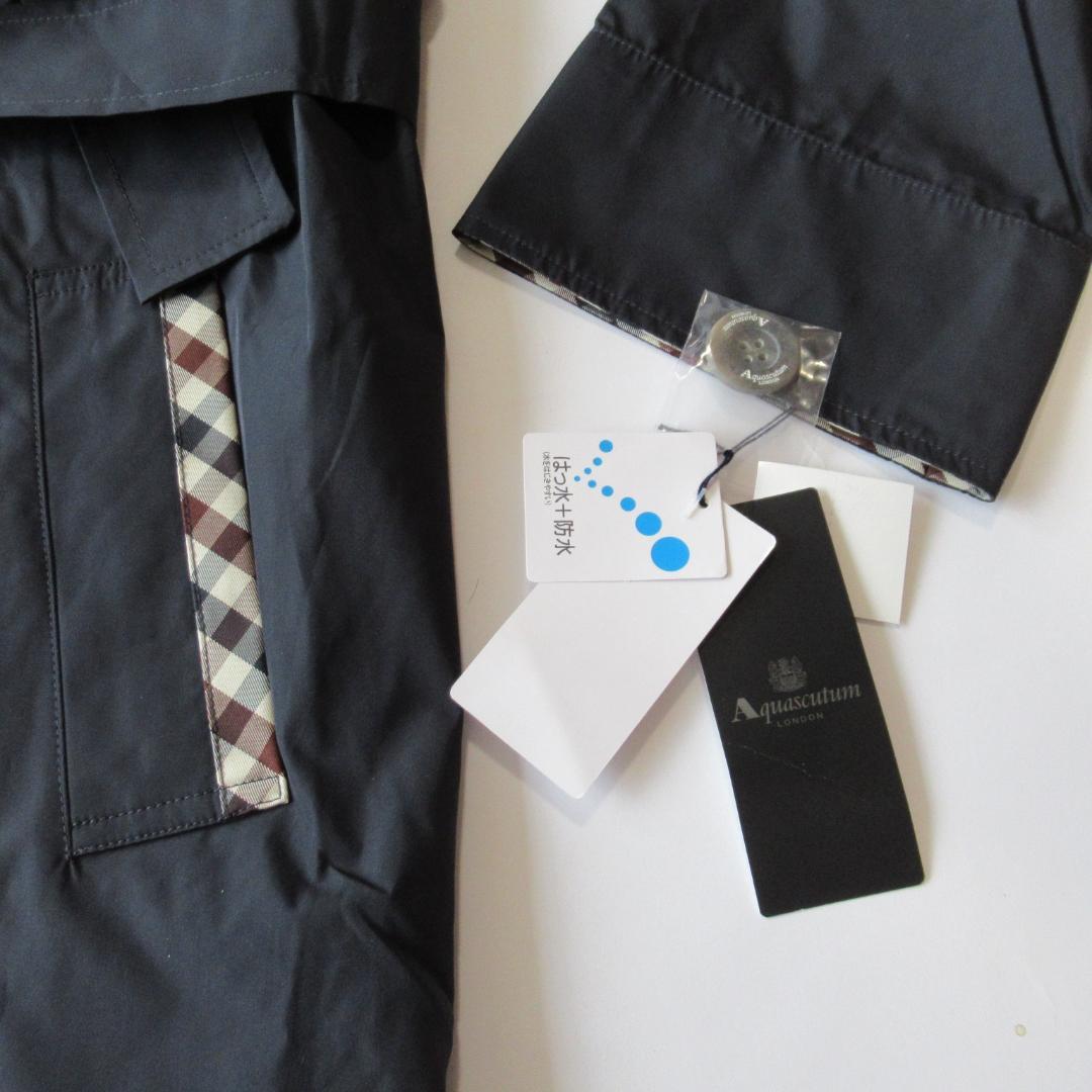 アクアスキュータム未使用ネイビー トレンチデザイン レインコート M 2/2