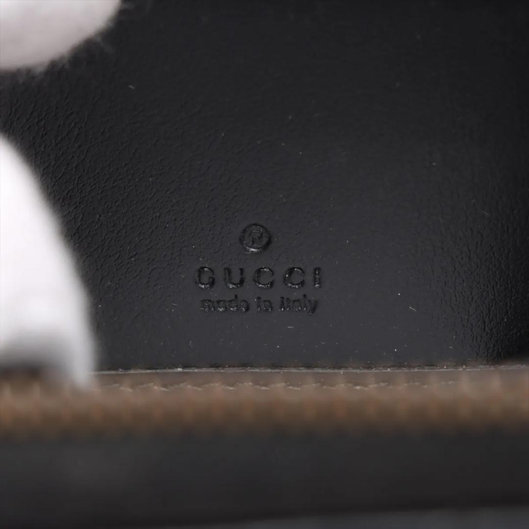 【極美品】グッチ GGマーモント レザー ラウンドジップウォレット ブラック